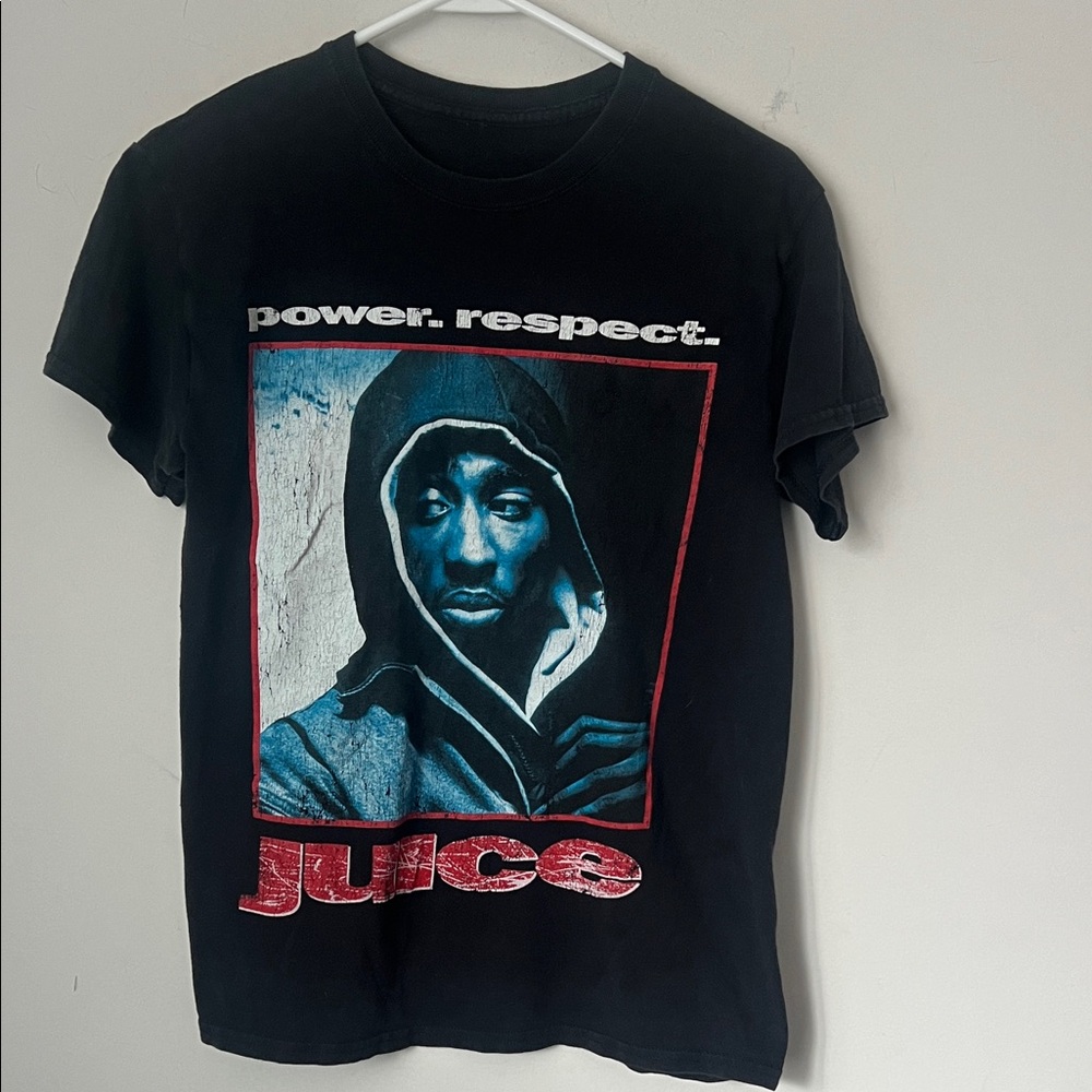 Tupac 2PAC JUICE Power Respect Size SM Black T Shirt Tupac Pop Culture Tee 🔴